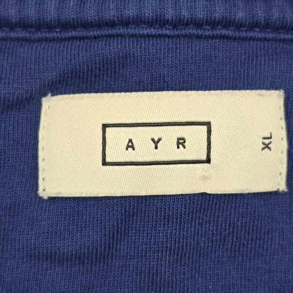 AYR Shirt Mens Shirt XL Blue Striped Short Sleeve Pullover Pima Cotton Stretch - Picture 4 of 10